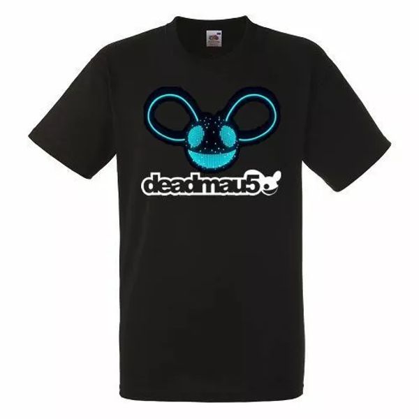 

deadmau 5 logo black mens t-ahirt men's rock band cool tee, White;black