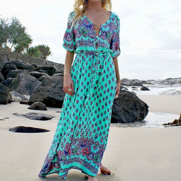 

fashion dress trendy beach bohemian style one piece, Black;pink