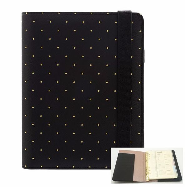 

harphia a5 a6 golden dokidot planner binder loose leaf 6 holes agenda personal organizer notepads, Purple;pink