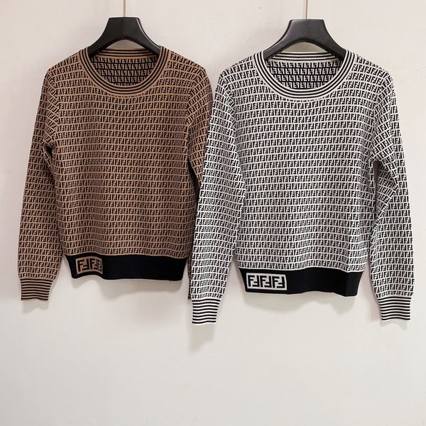 

shipping 2021 autumn brown/white letter print autumn women's pullovers brand same style women's sweaters dh037, White;black