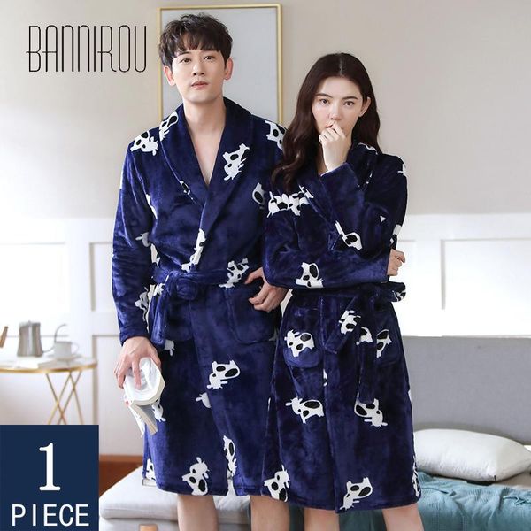 

women's sleepwear bannirou couple velvet robe winter warm clothes stripe nightgown long casual bath thick 2021, Black;red
