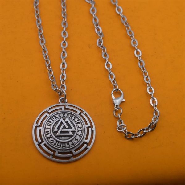 

pendant necklaces 1pcs norse viking valknut necklace, Silver