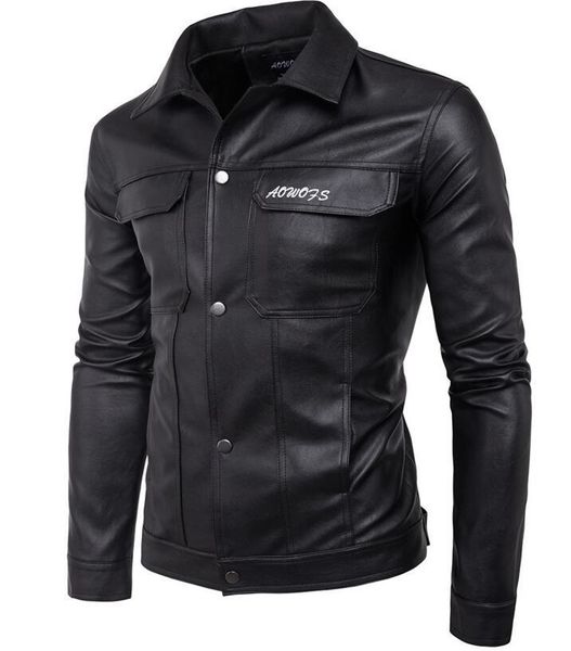 

men's fur & faux m-6xl2021 fashion casual leather jacket men coat motorcycle jackets plus size singer costumes, Black