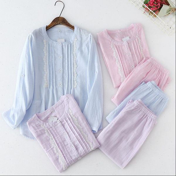 

cotton pajamas sets with women sleepwear pants long sleeve pyjama cute cartoon button pijama homewear pijamas pyjamas, Black;red