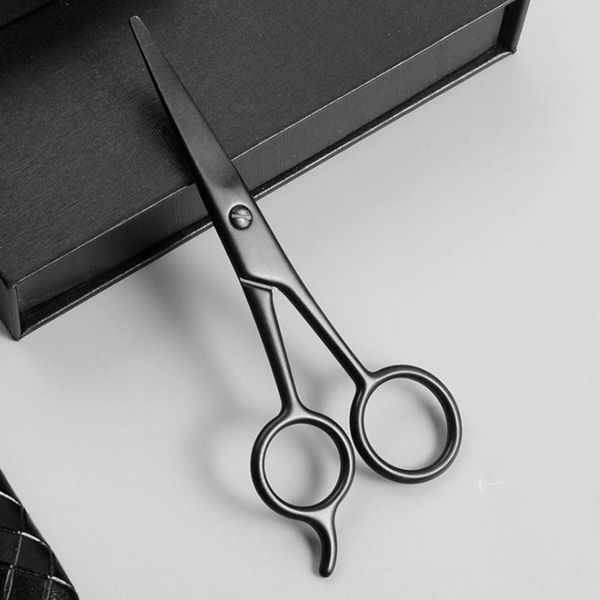 

hair scissors hairdressing household flat cut bangs beard trimming black electroplating multifunctional