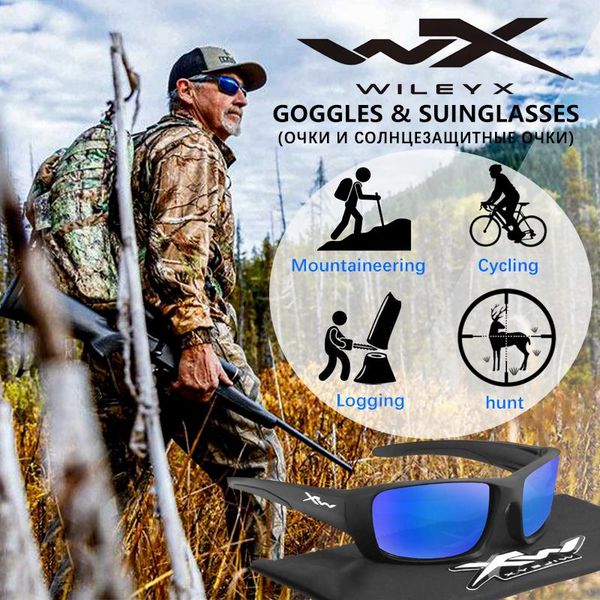 

outdoor eyewear wiley x men's sports cycling sunglasses shooting hunting fishing mountaineering logging goggles hd polarized glasses