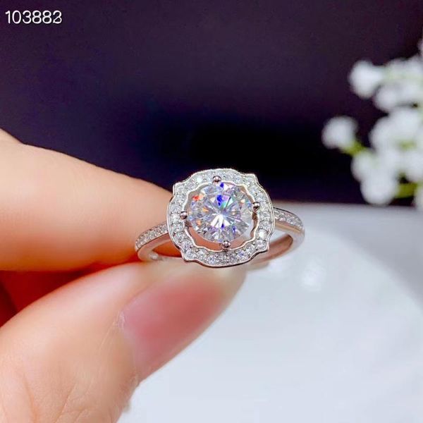 

cluster rings 2021 crackling moissanite gemstone ring for women necklace engagement wedding 925 sterling silver birthday, Golden;silver