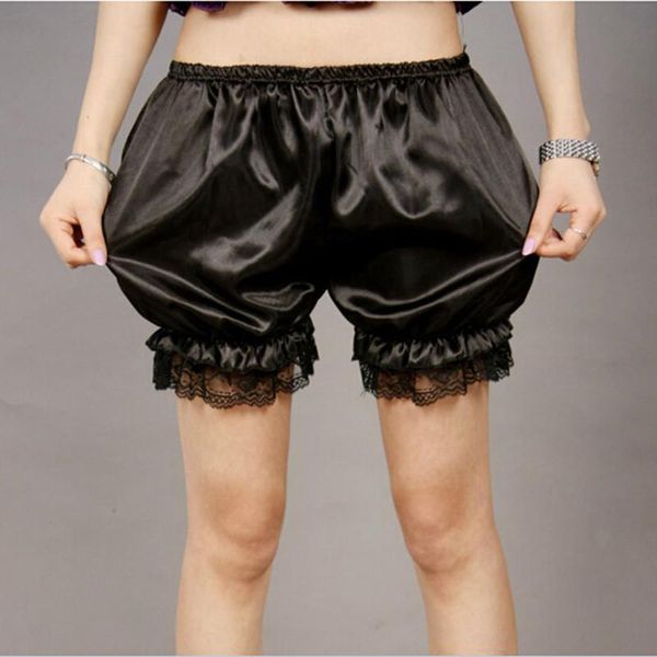 

women's shorts women lolita cosplay lace bubble bloomer under elastic lantern black white, White;black