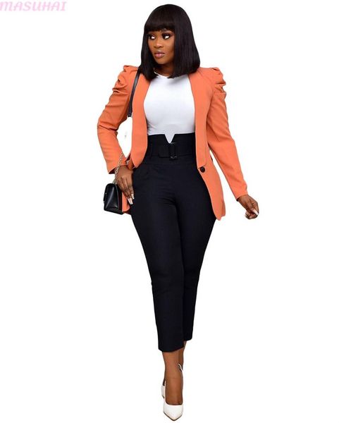 

women's suits & blazers masuhai casual fashion elastic long sleeve lapel solid color small suit coat autumn and winter large loose offi, White;black