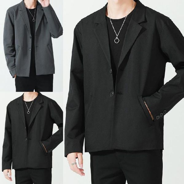 

men's suits & blazers men blazer single-breasted solid color summer lapel pockets jacket for daily wear, White;black