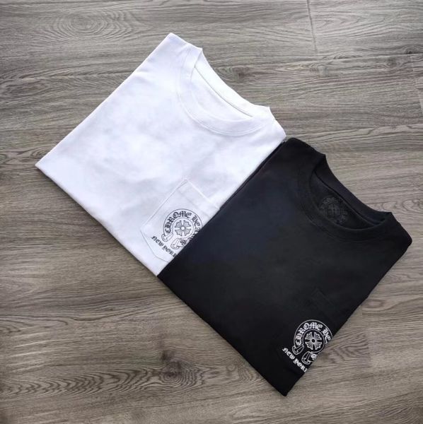 

factory brand ch fashion brand ch correct edition short summer classic horseshoe letter round neck print men's and women's half, White;black