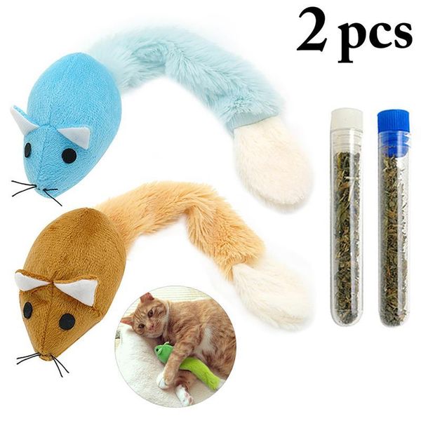 

cat toys kapmore 2pcs/set creative chew cute mouse shape kitten catnip pet supplies favors random color