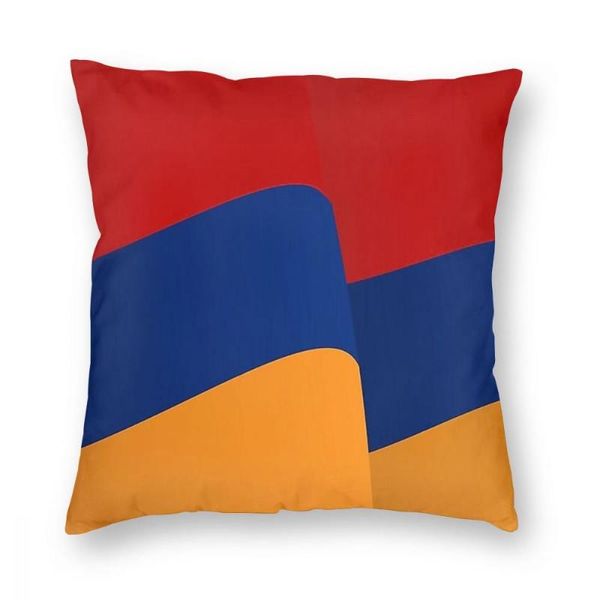 Kissen/Dekokissen, armenische Trikolore, quadratischer Bezug, Überwurf, armenische Flagge, modischer Kissenbezug