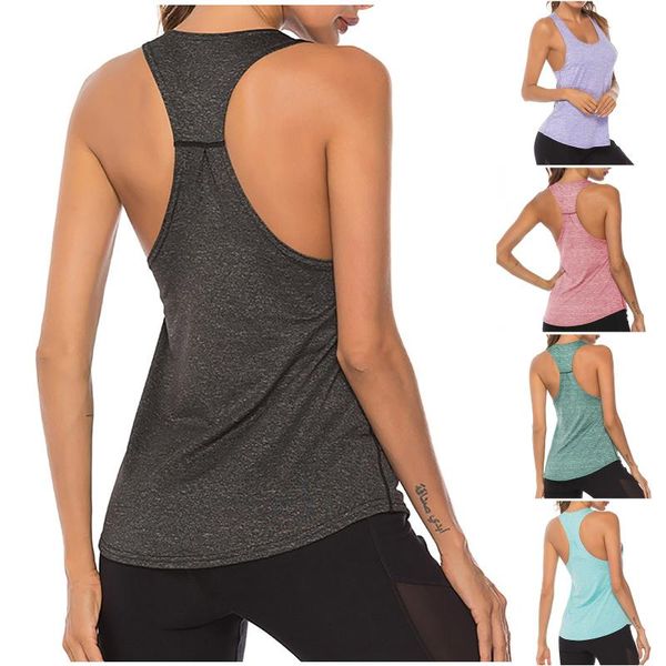 

running jerseys fashion women's casual solid colors sleeveless quick-drying yoga sports fitness training undershirt vest tank #p4, Black;blue