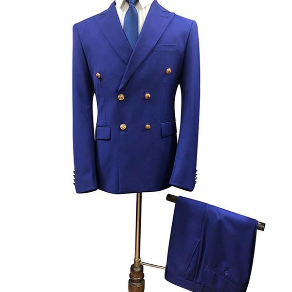 

men's suits & blazers 2021 suit 2 pcs men double breasted dress groom wedding tuxedos costume homme slim fit royal trajes de hombre mod, White;black