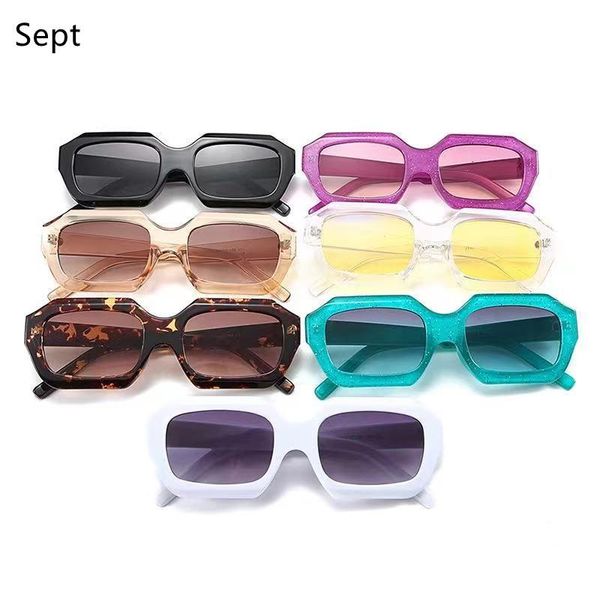 

sunglasses fashion irregular rectangle colorful gradient eyewear women men square shades uv400 sun glasses, White;black