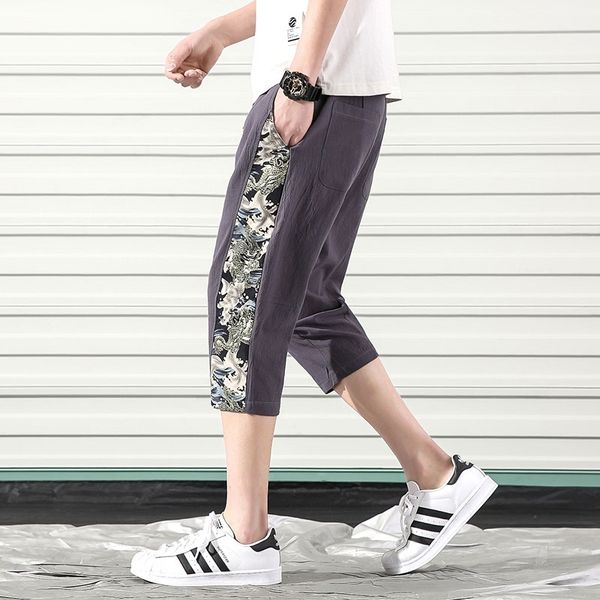 

men's pants cotton linen mens harem chinese style casual loose trousers male summer fashion design men sweatpants large size 5xl x, Black