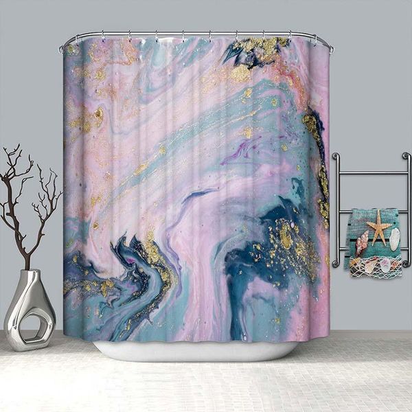 

waterproof shower curtains fabric polyester marble stripes bathroom curtain