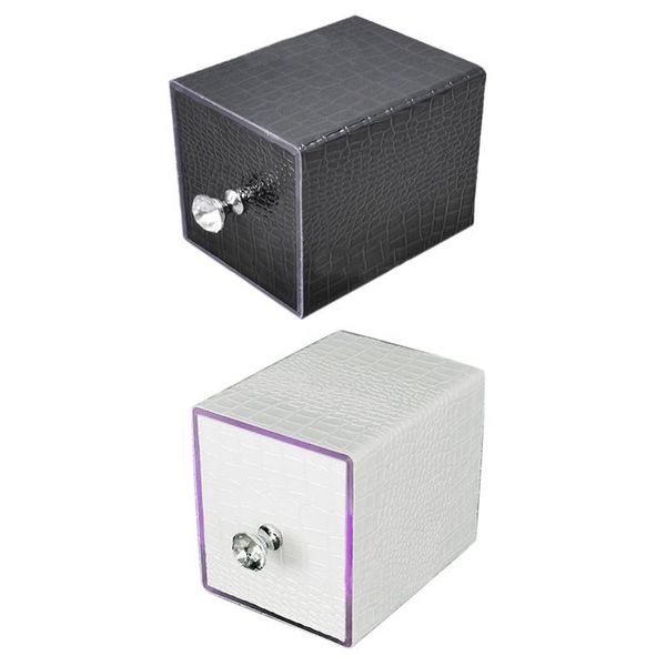 

nail art kits 2pcs steriliser box drill bits manicure cleaner tool,black & white