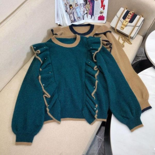 

women's sweaters fashion z11516 2021 runway luxury european design party style clothing, White;black