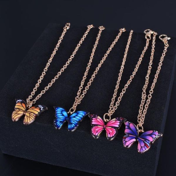 Link, corrente colorida borboleta pulseira coreana moda simples personalidade para mulheres jóias 2021 tendência fofo atacado