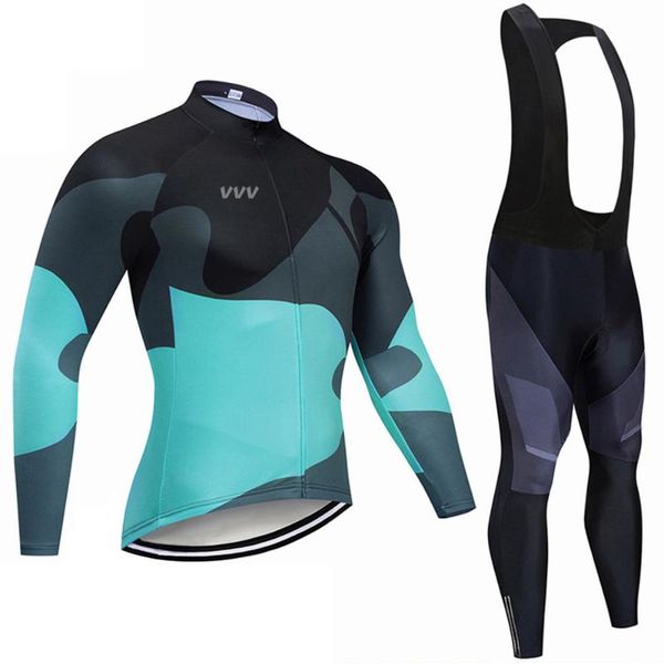 

racing sets 2021 team long cycling jersey mtb kits bike pants set 9d mens summer quick dry pro bicycling shirts maillot wear, Black;blue