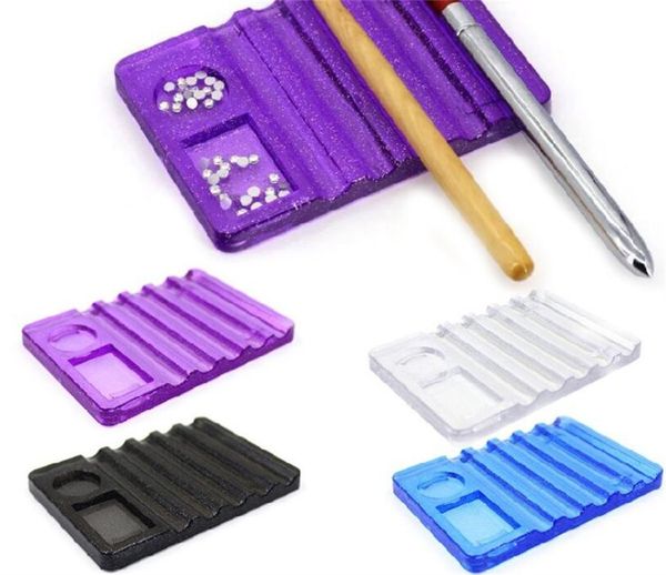 

nail form polish pen makeup uv gel rest holder stand for paint brush diy manicure carving drawing, Black