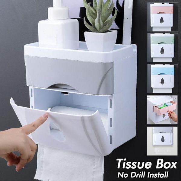 

plastic tissue box storage case waterproof wall mounted paper stand toilet roll holder for bathroom accessories holders