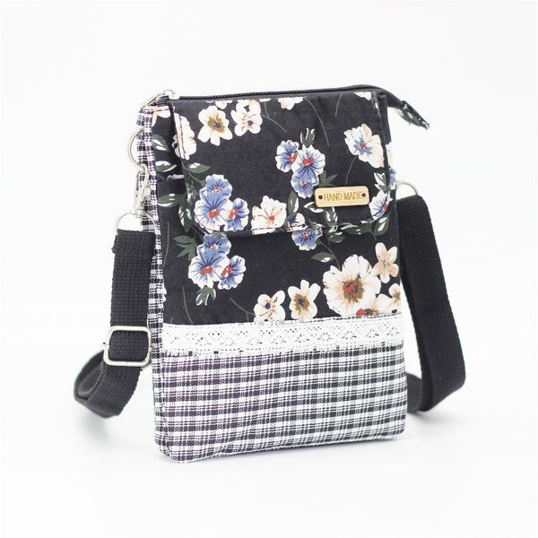 

cotton floral printing women coin purse children organizer wallet money bag mini phone pouch bolsa carteira feminina for girls, White