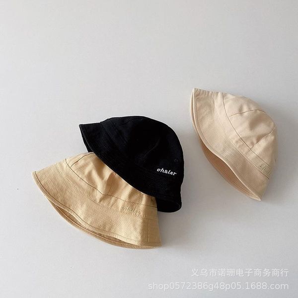 

caps & hats children summer bucket hat breathable fashion embroidered cotton travel cap beach sun visor outdoor for girls boy teens, Yellow