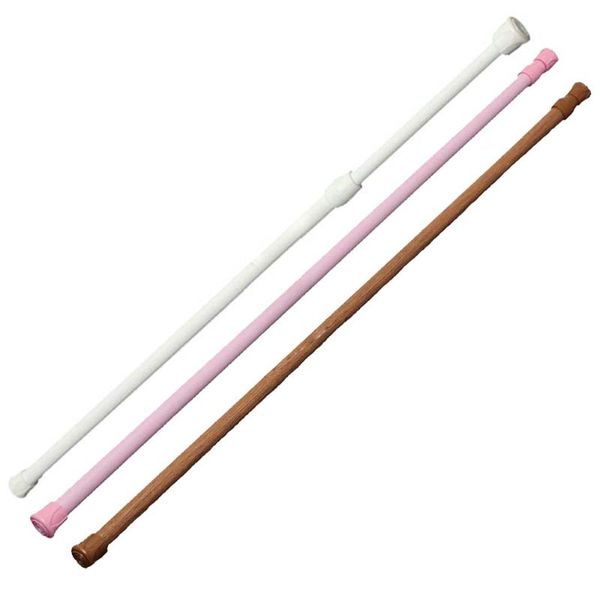 

spring loaded extendable net voile tension curtain rail pole rod rods pink 60*110cm shower curtains