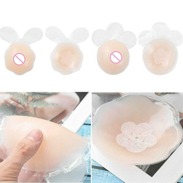 

women's shapers self-adhesive inble bra soft silicone nipple cover breast petal lift pasties boobs queen transvestite mastectomy, Black;white