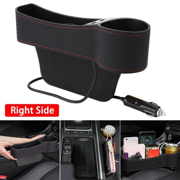 

car organizer 1pcs right seat crevice gaps storage box with 2 usb port abs plastic drink for pockets organizers stowing tidying universal