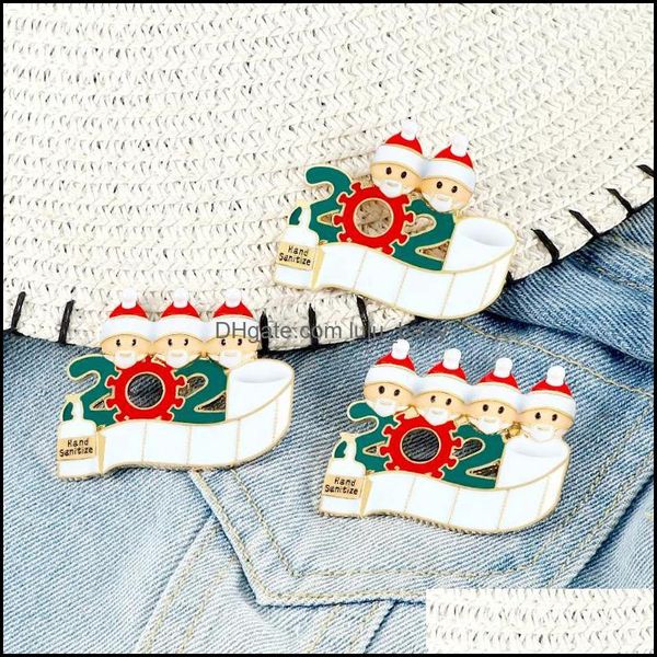 

pins brooches jewelry merry christmas enamel pins cute cartoon santa claus badge women men denim lapel festival gift for friends kids drop, Gray