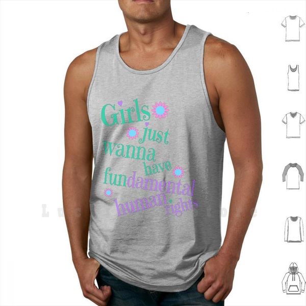 

girls just wanna have fundamental tank vest 100% cotton, White;black