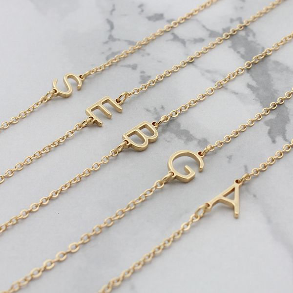 

stainless steel necklace with 26 english letters pendant in 2021, Silver