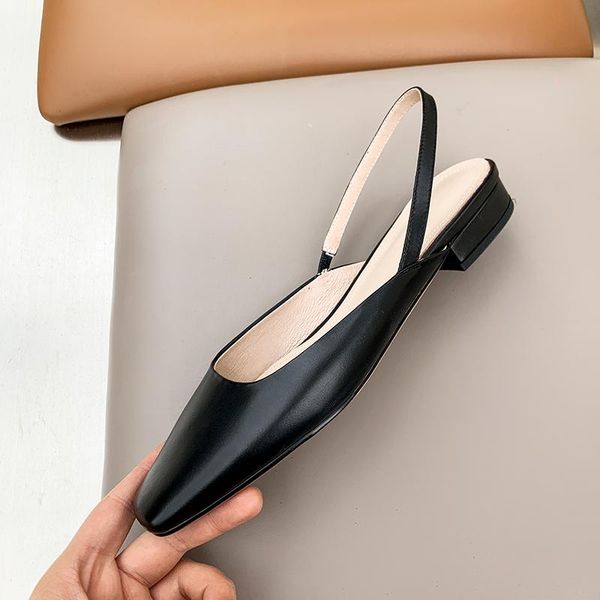 

women sandals summer genuine leather black beige pink comfortable thick heels shoes woman