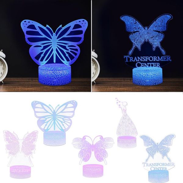 

night lights color light butterfly easy installation home living kid room fridage bedroom decor s remote control 3d desk lamp