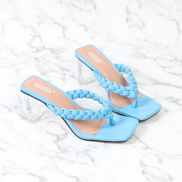 

women's shoes 2021 summer thick heel crystal comfortable flip flops, high sandals for women pinch flops slippers, Black