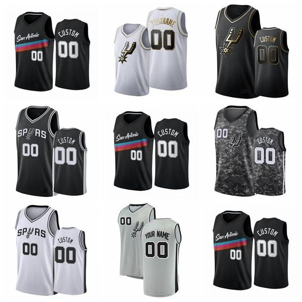 

2021 men san antonio spurs demar derozan lamarcus aldridge rudy gay dejounte murray any player customizes a basketball jerseys, Black;red