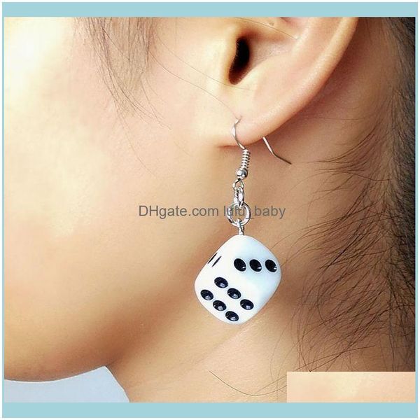

dangle jewelrydangle & chandelier funny dice earrings acrylic white black cube 3d cubic charm for women fashion jewelry drop delivery 2021 o, Silver