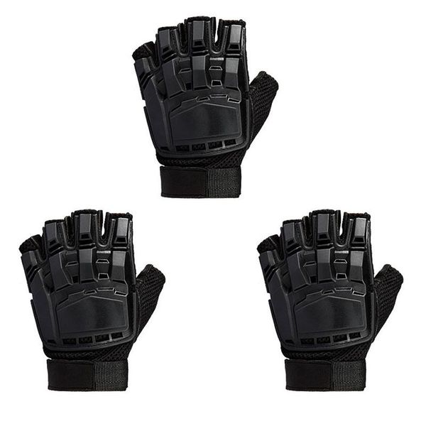 

tactical half finger gloves cycling, Black