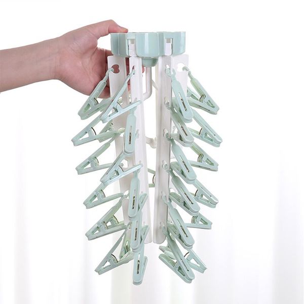

laundry bags 36 clips windproof towels drying rack clothes hanger socks underwear rotatable multifunction balcony travel thick foldable home