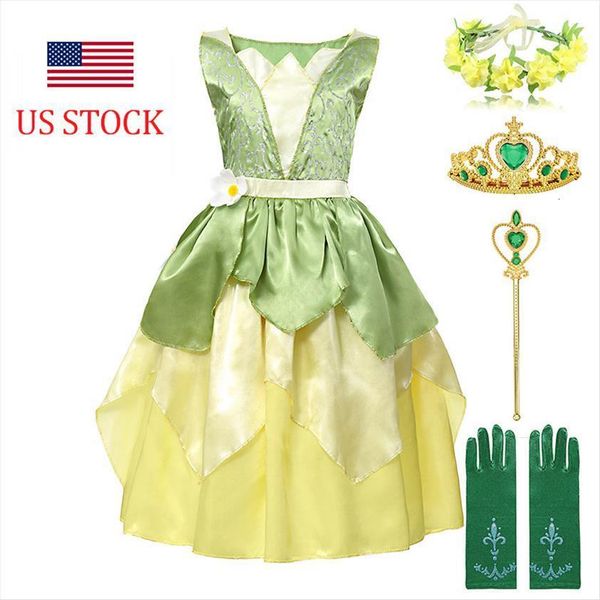 

fairy tale the princess and girl dress frog costume for kid age 4 12 years girls tianna dresses birthday gown, Red;yellow
