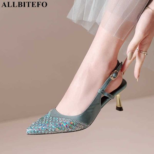 

allbitefo size:33-43 genuine leather gold heels party women shoes snake skin women heels shoes summer women sandals sandalias 210611, Black