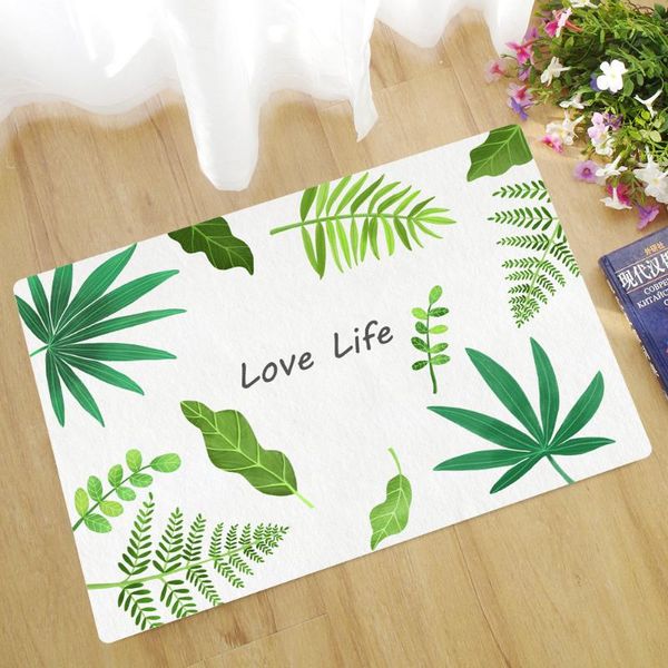 

carpets tropical plants print home decor doormat insole kitchen carpet indoor welcome bathroom non-slip floor mats donut