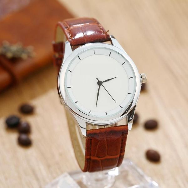 

gnova platium student office women watch lovers big small dials pu leather wristwatch analog quartz fashion girl geneva style wristwatches, Slivery;brown