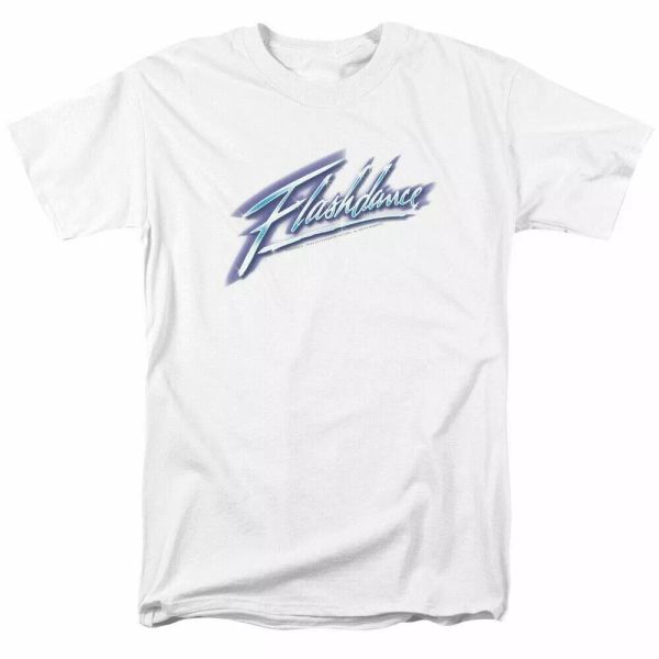 

flashdance logo t shirt mens licensed 80s dance movie tee white, White;black