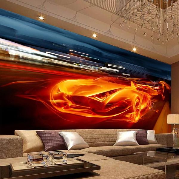 

wallpapers custom self-adhesive wallpaper 3d sports car po wall murals restaurant cafe background painting papel de parede frescoes