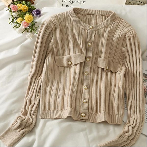 

women's sweaters korean fashion knitted sweater women pearl button designer crop ladies slim jumper pull femme, White;black